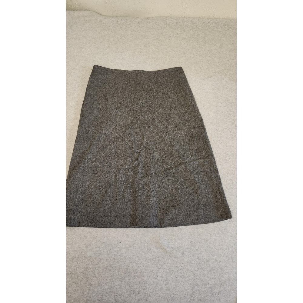 VTG Gap Skirt Womens 6 Gray Tweed Wool Blend Stretch Lined A-Line Side Career